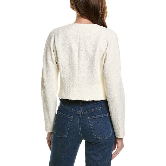 Lafayette 148 New York Fitted Wool & Linen-Blend Jacket - Picture 2 of 3